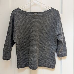 EUC Ann Taylor Petite Charcoal Dolman Sleeve Sweater